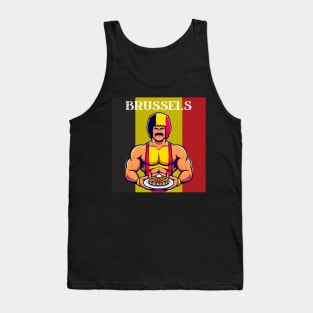 Brussels Wrestler Fro Belgian Waffles Tank Top